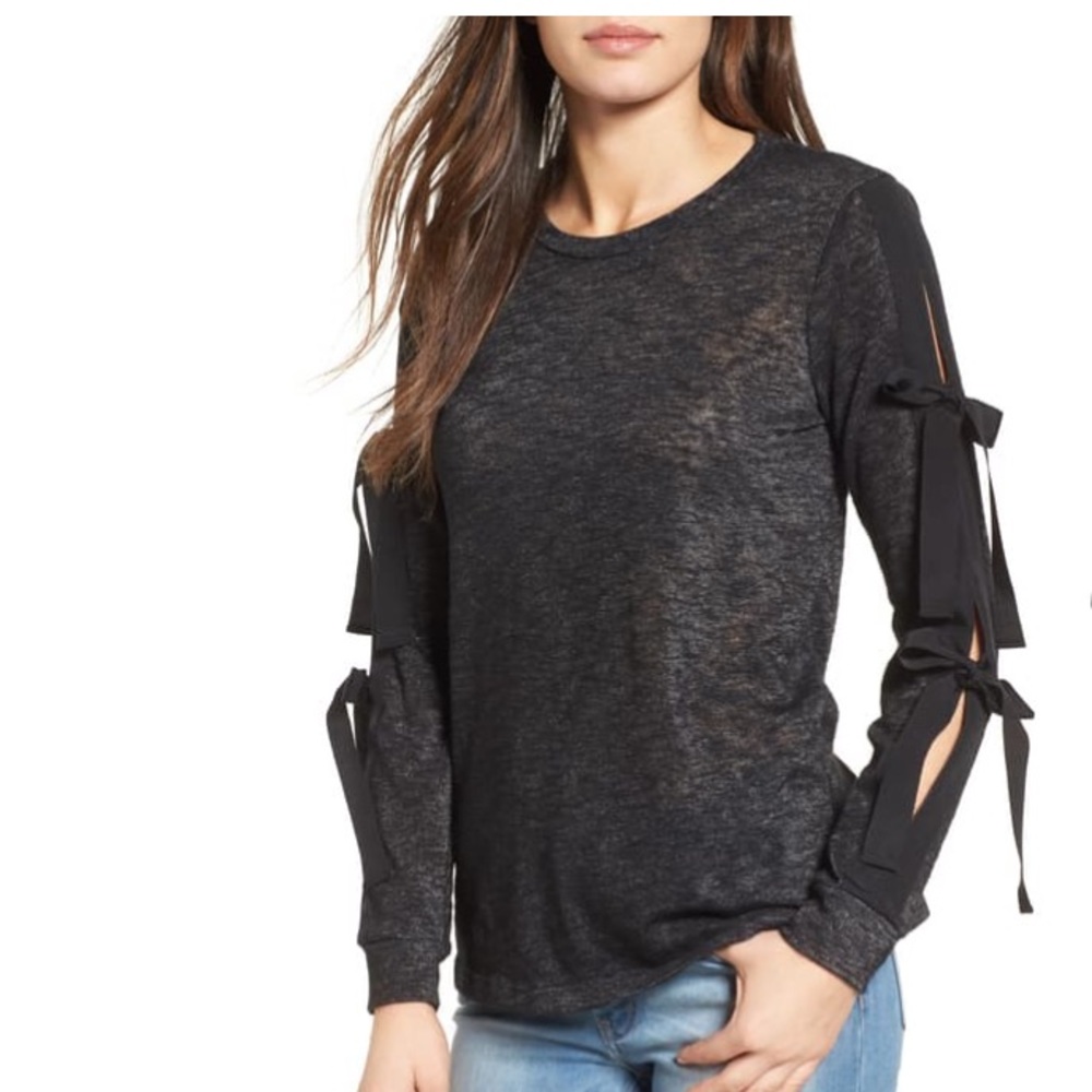 New Pleione Black tie sleeve top SZ XL